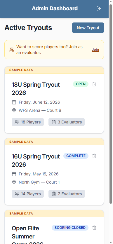 Tryout Control